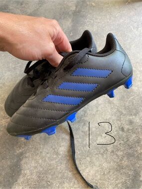 adidas youth Black Athletic Shoe with Gray Interior